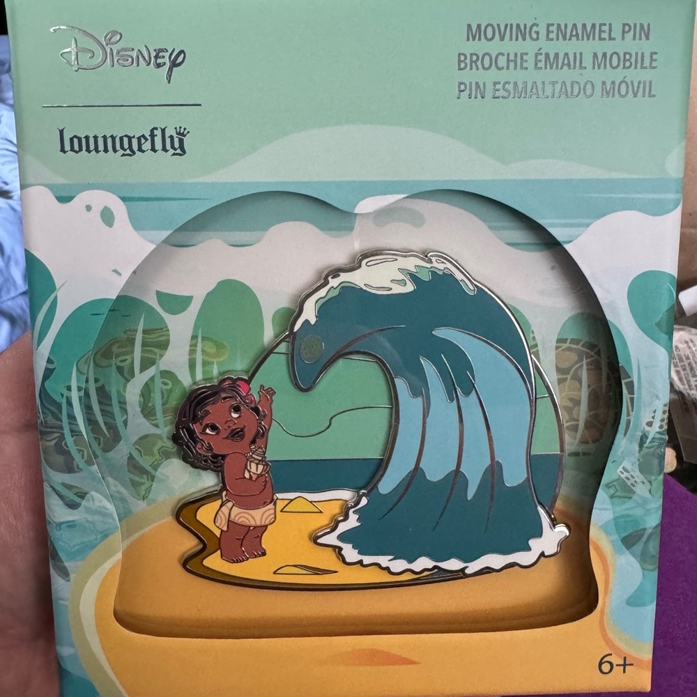 Disney Loungefly Limited Edition Baby Moana W/Wave Only 1600 Made! Moving Pin!